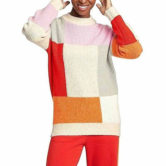 LEGO x Target Colorblock Sweater Unisex Sz M Crewneck Multicolor Retro Pullover - Picture 9 of 10
